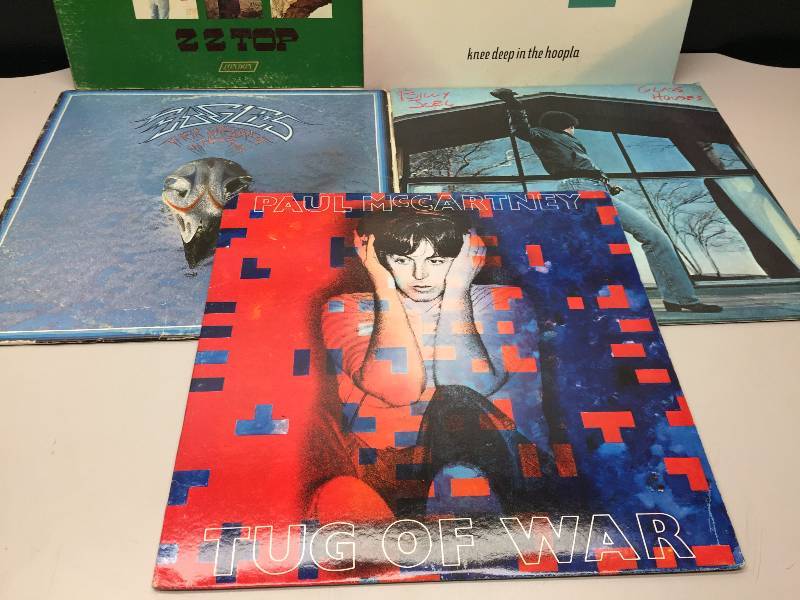 lot 19 image: ZZ TOP, EAGLES GREATEST HITS, STARSHIP KNEE DEEP IN THE HOOPLA, BILLY JOEL GLASS HOUSES, PAUL McCARTNEY TUG OF WAR