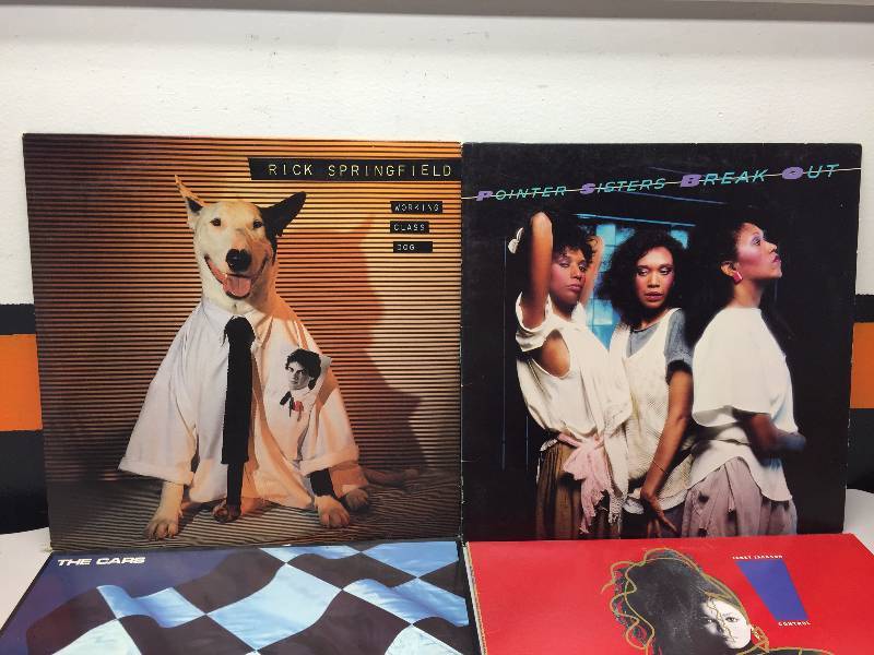 lot 20 image: RICK SPRINGFEILD WORKING CLASS DOG, JANET JACKSON CONTROL, POINTER SISTERS BREAK OUT, THE CARS PANARAMA