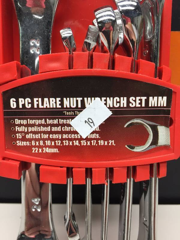 GRIP 6 PIECE FLARE NUT WRENCH SET MM (10 METRIC BROKEN)