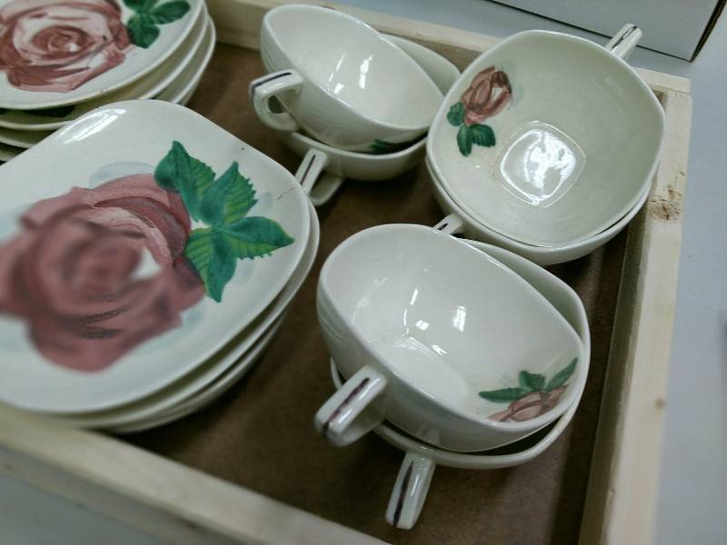 Red Wing Pottery Cups & Saucers