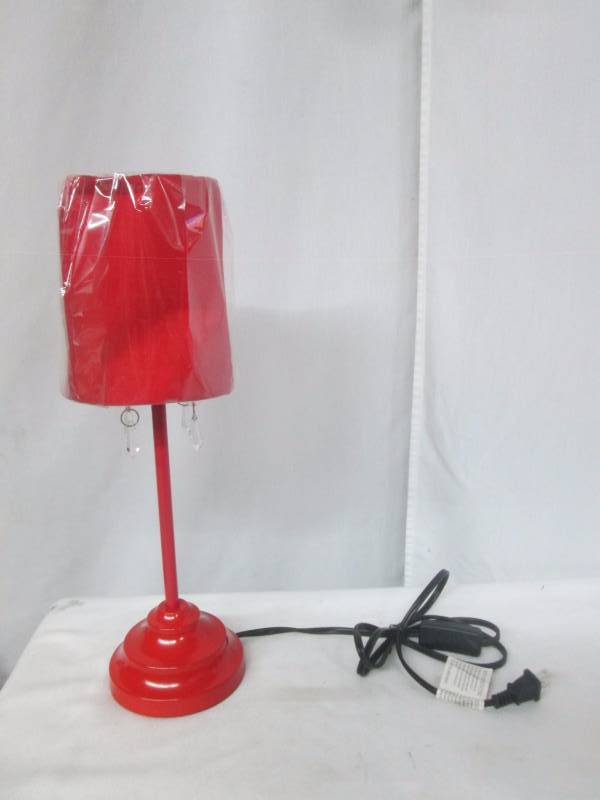 lot 57 image: Red Hanging Beads Lamp