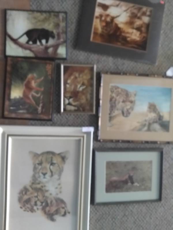 Large Lot of Seven PaintingsPrints