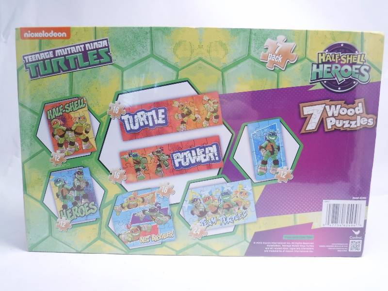 lot 3 image: Teenage Mutant Ninja Turtles 7 Wood Puzzles - NIB