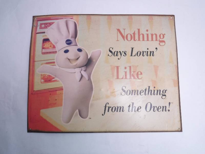 lot 7 image: Metal (Tin) Pillsbury Sign 15 x 12