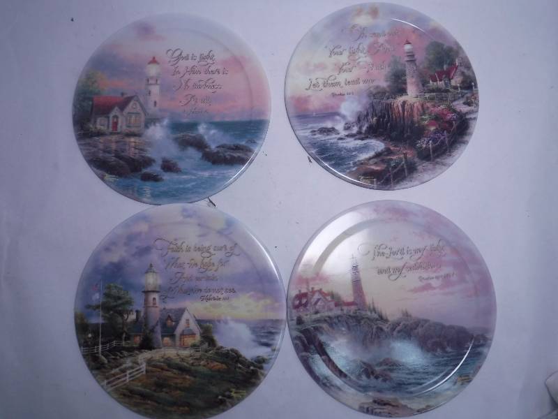 lot 58 image: 4 Decorative Lighthouse Plates 8 Diameter