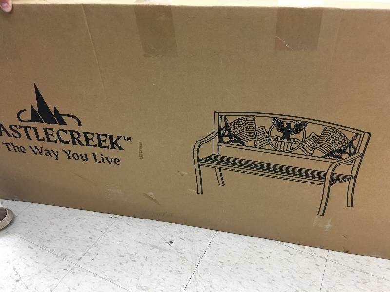 lot 1 image: castlecreek metal bench