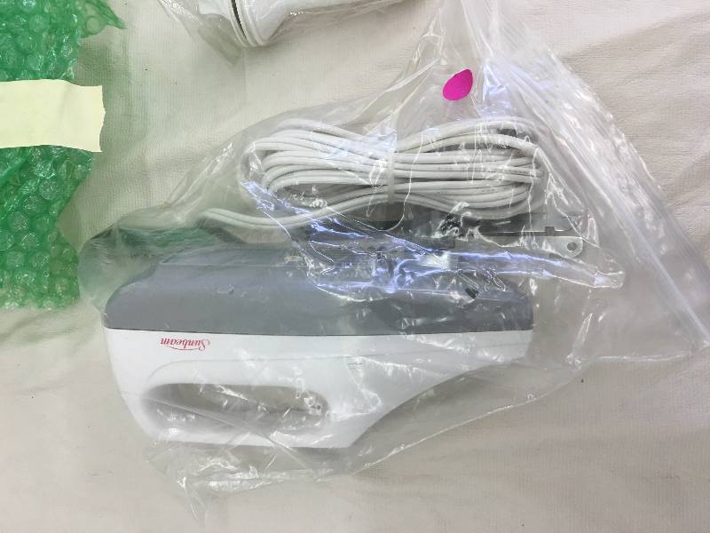lot 45 image: misc dishes electric knife meat grinder candle holder