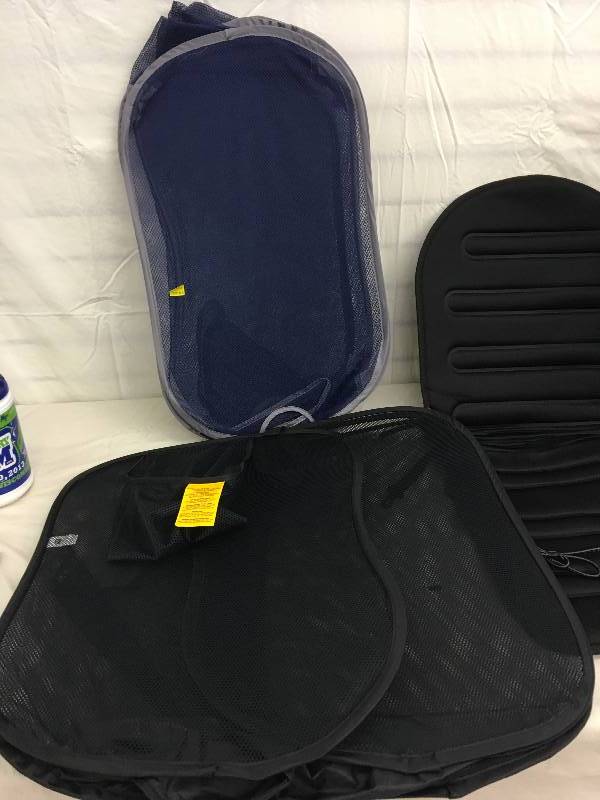 lot 123 image: pop up clothing hampers and chair heat pad