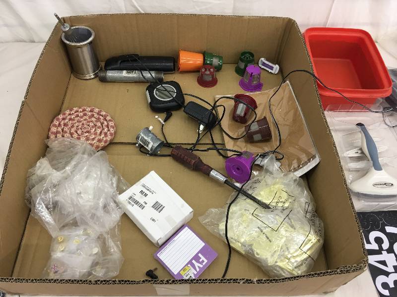 lot 146 image: large lot of items  portable dvd player,ring holder everything shown
