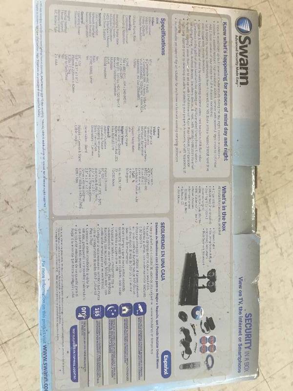 lot 262 image: swann security system in a box retail $199 comes with 4 cameras  with night vision
