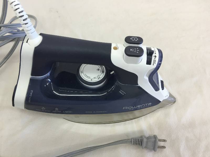 lot 301 image: Rowenta DW8080 Pro Master 1700-Watt Micro Steam Iron Stainless Steel Soleplate with Auto-Off, 400-Hole retail $99