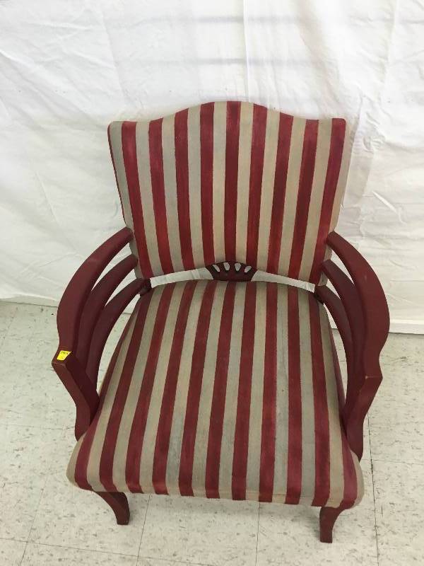 lot 328 image: red and white striped chair