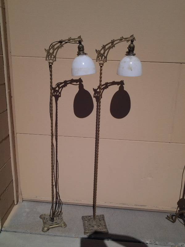 lot 46 image: 2-Floor Lamps Similar Design (No Cords)