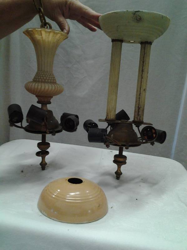 lot 56 image: 2-Vintage Hanging Light Fixtures