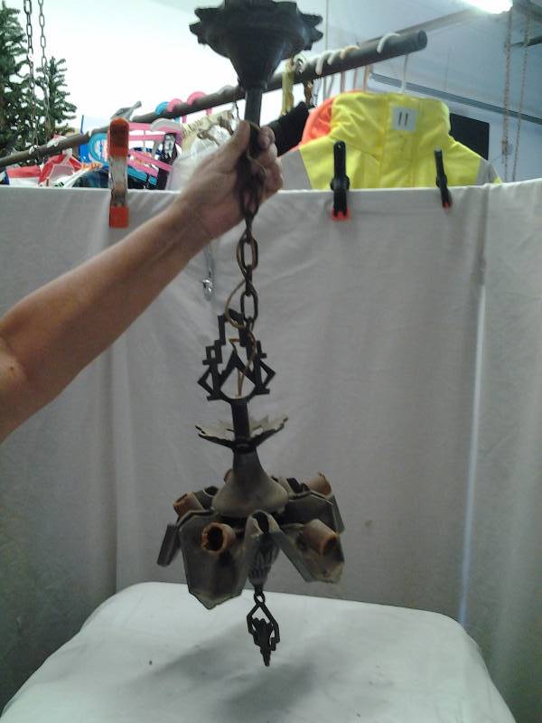 lot 57 image: Vintage Art Deco Metal Chandelier