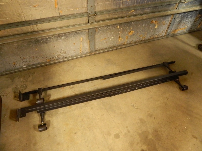 lot 27 image: Steel Adjustable Bed Frame on Wheels