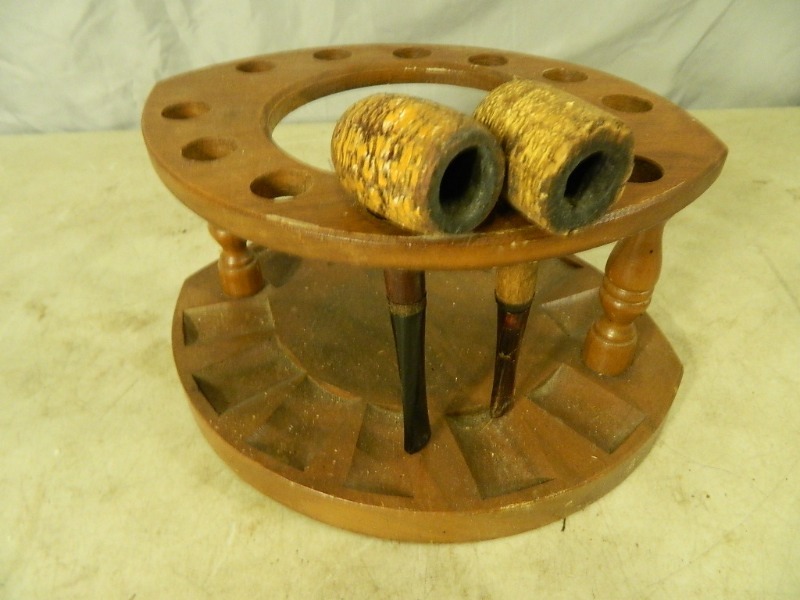 lot 138 image: Old Pipe Holder and Pipes