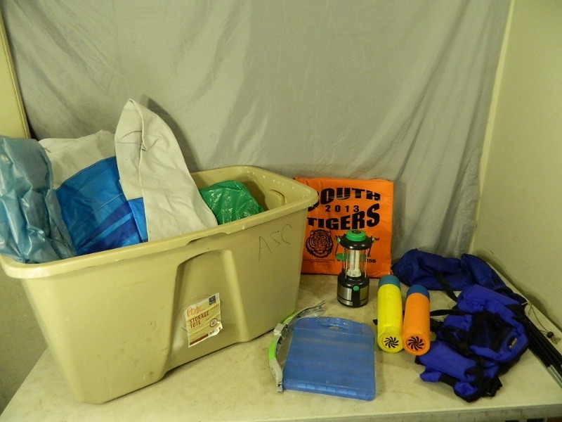 lot 156 image: Tarp, Lantern, and More