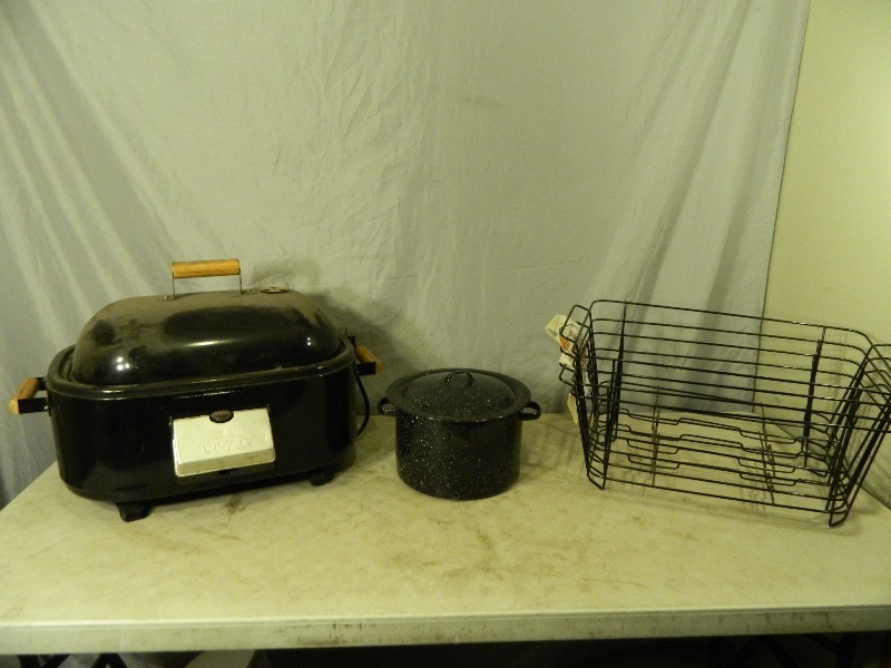 lot 148 image: Rival Electric Roaster, Pot with Lid, and More
