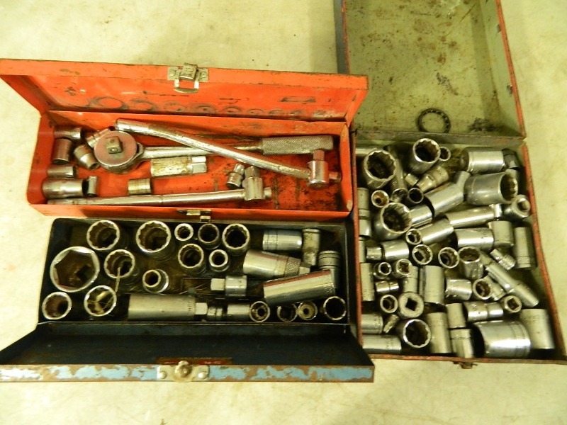 lot 201 image: 3 Metal Boxes of Sockets