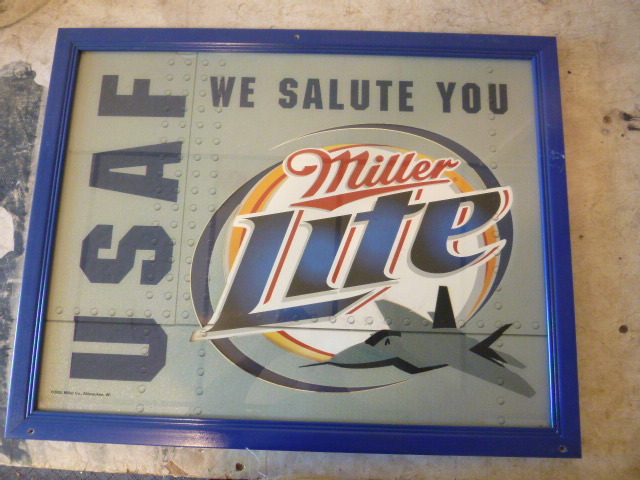 lot 6 image: USAF We Solute You Miller Lite Sign
