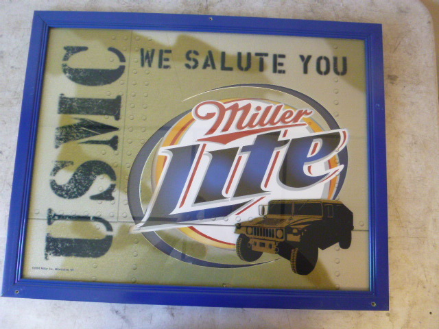 lot 11 image: USMC We Solute You Miller Lite Sign