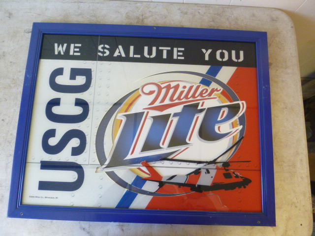 lot 12 image: USCG We Solute You Miller Lite Sign