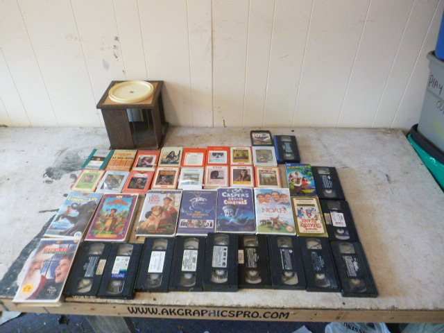 lot 195 image: Miscellaneous VHS Tapes and 8 Track Tapes