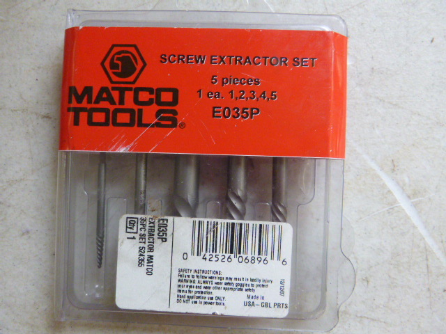 lot 281 image: Matco Tools 5 Piece Screw Extractor Set