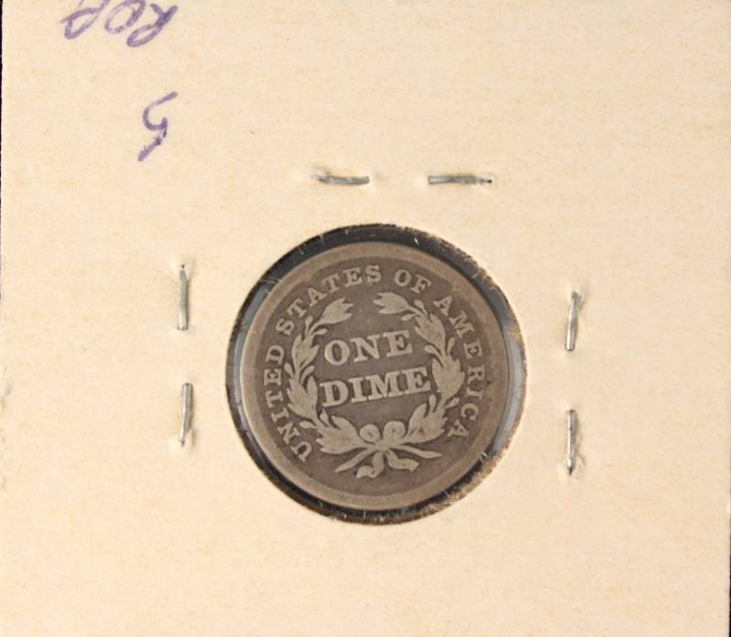 1838 US SEATED LIBERTY SILVER HALF DIME G-VG
