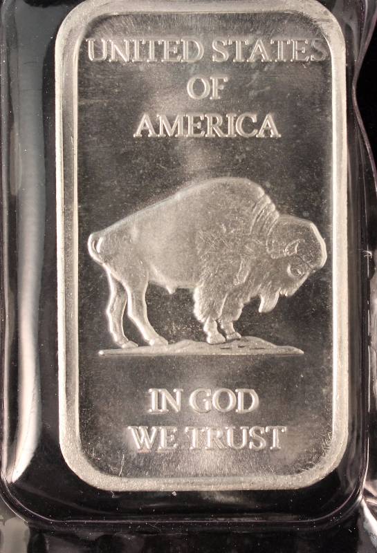 1 TROY OZ. .999 FINE SILVER BAR INDIAN BUFFALO SEALED