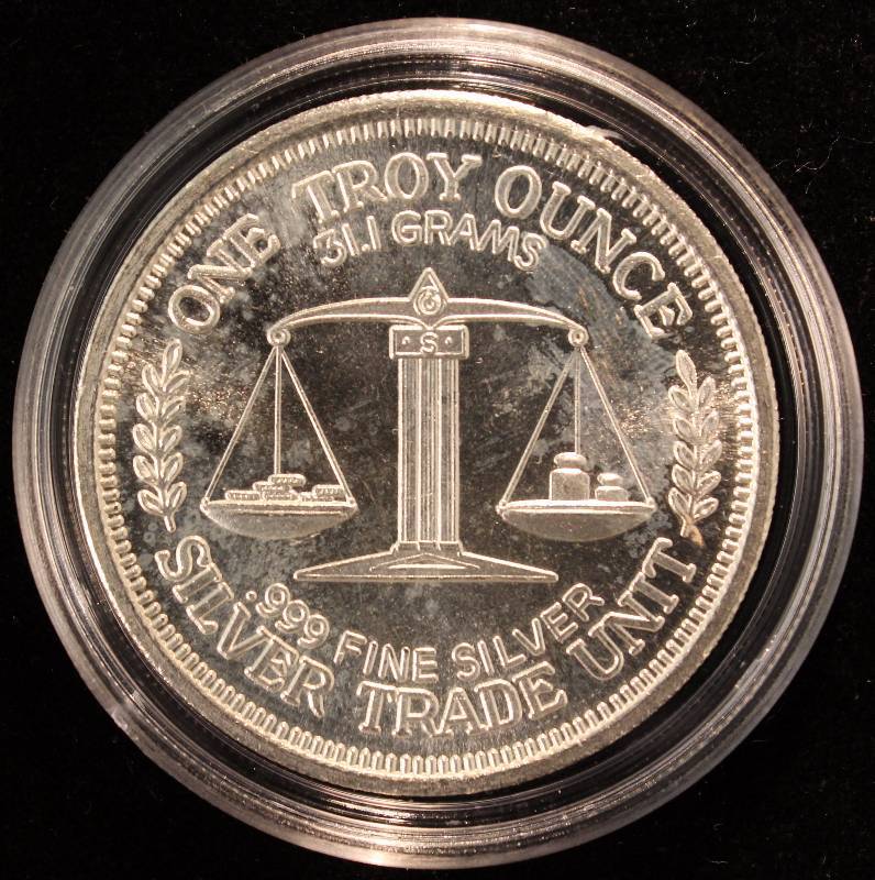 1 TROY OZ. .999 FINE SILVER MORGAN DOLLAR DESIGN IN AIRTITE HOLDER