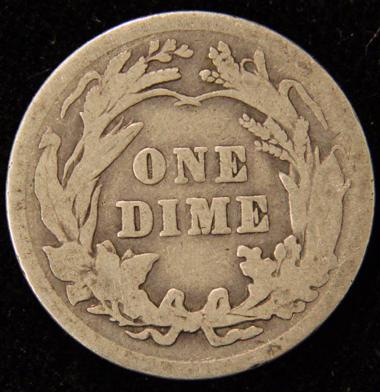 1912 BARBER SILVER DIME GOOD