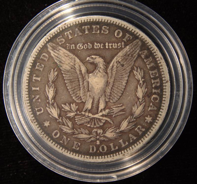 1879-S MORGAN SILVER DOLLAR VF IN AIRTITE HOLDER