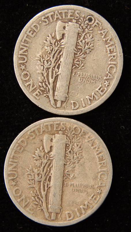 GROUP OF 2 SILVER MERCURY DIMES 1941 & 1945
