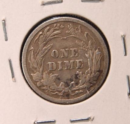 1914 BARBER SILVER DIME FULL LIBERTY VERY FINE