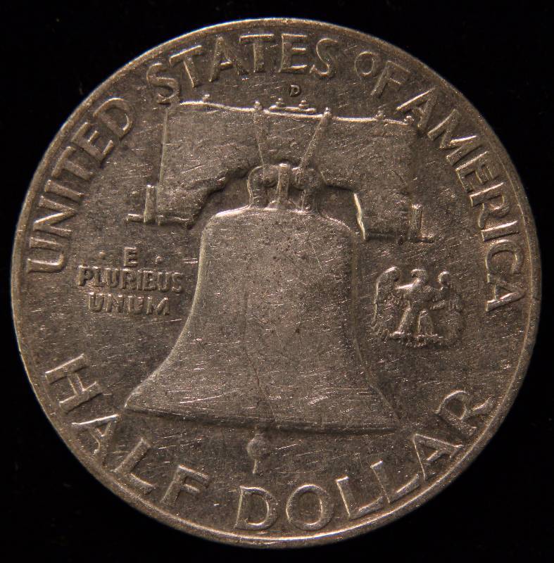 1951-D FRANKLIN SILVER HALF DOLLAR XF