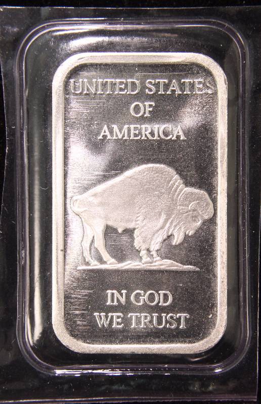 1 TROY OZ. .999 FINE SILVER BAR INDIAN BUFFALO SEALED