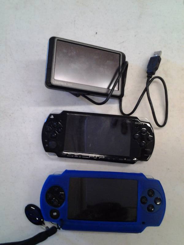lot 26 image: 2-Sony PSP (No Powers Cords), Garmin GPS