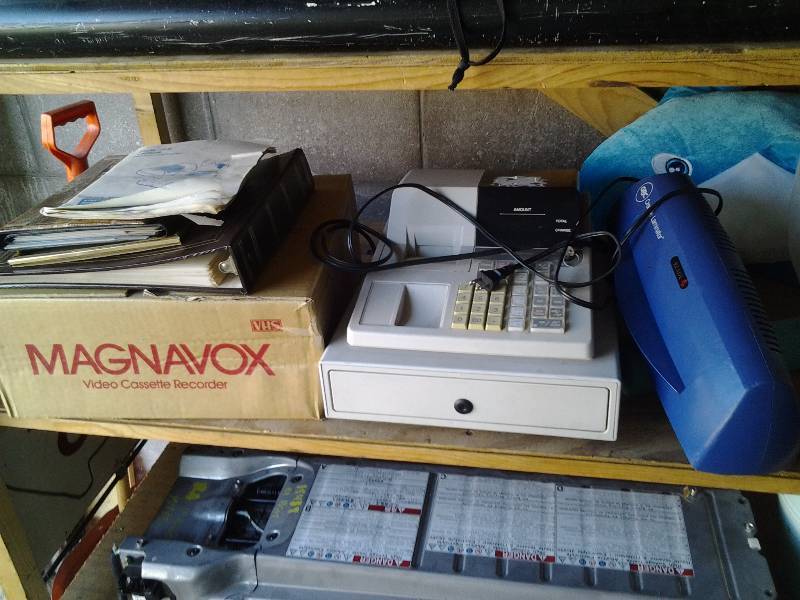 lot 36 image: Casio Cash Register, VCR, Photo Albums, Misc
