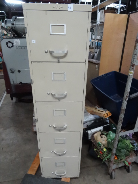 lot 43 image: 15 metal 5 drawer file cabinet....