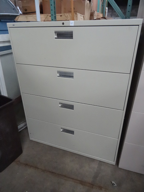 lot 45 image: 42 metal 4 drawer lateral file...