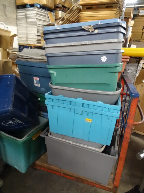 lot 48 image: Misc bins. Cart not included...