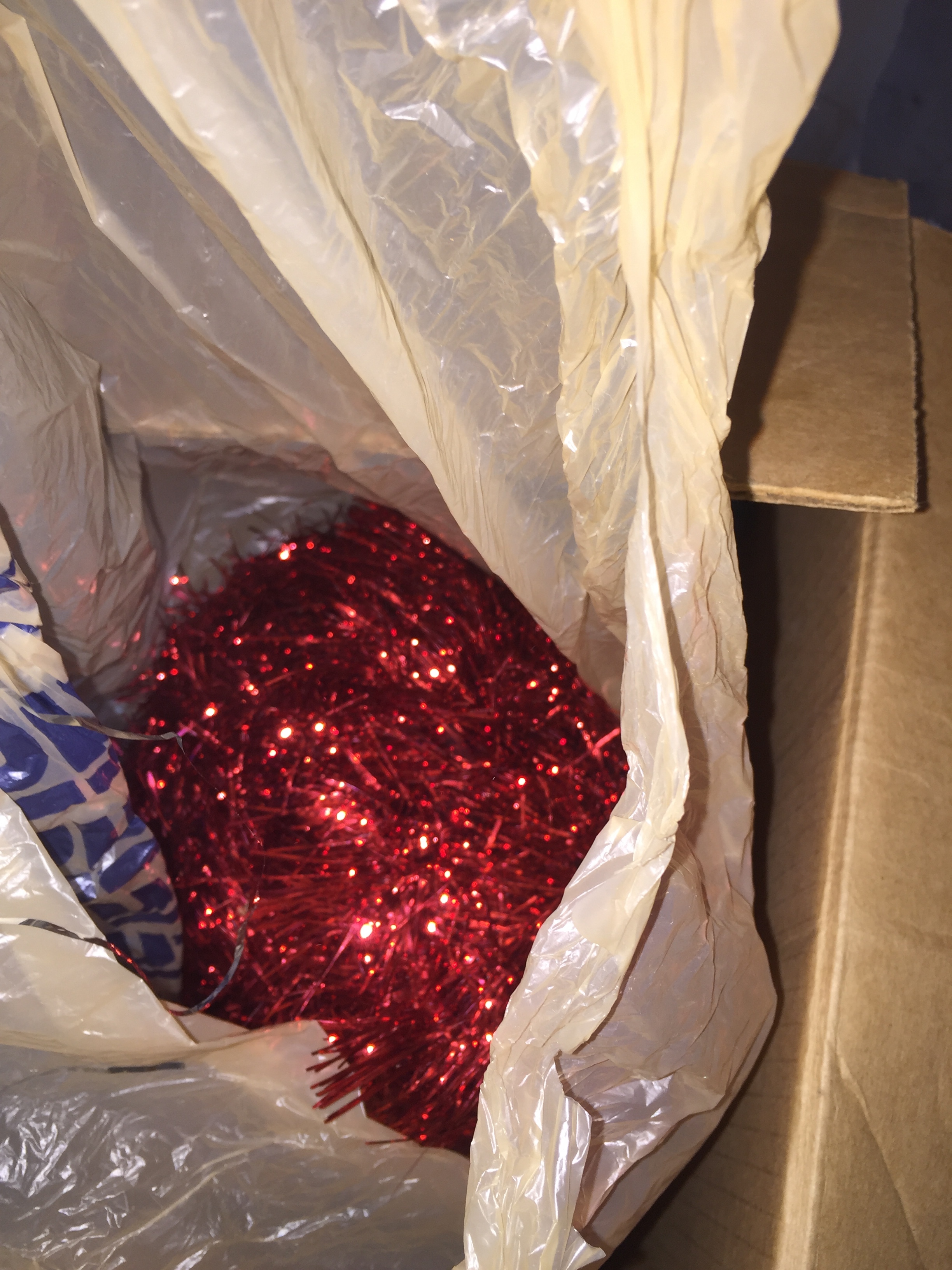 lot 71 image: Box of Christmas lights and decorations