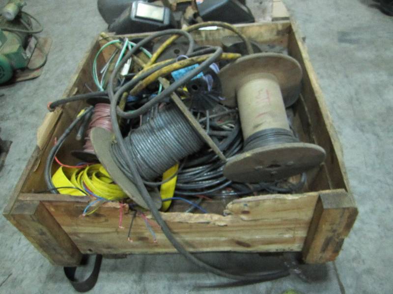 lot 42 image: Box of electrical wire spools...