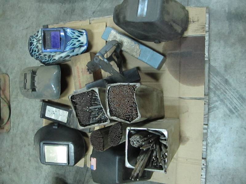 lot 43 image: Lot of welding rods and masks...