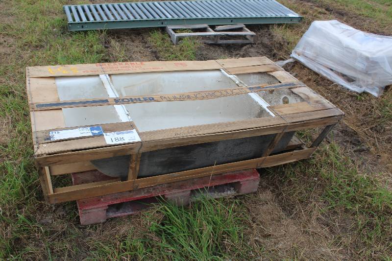 lot 188 image: Kohler Villager White Casat Aair  5 foot Long Bathtub