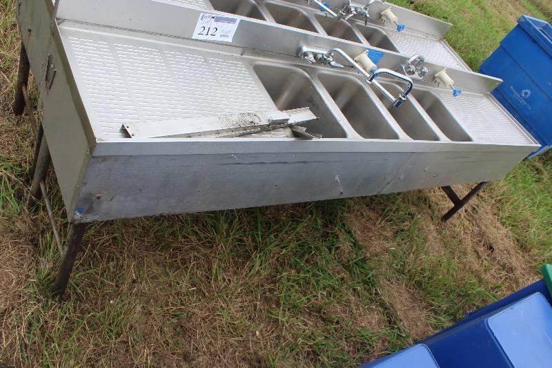 lot 212 image: NSF Commercial Stainless Steel Sink Set