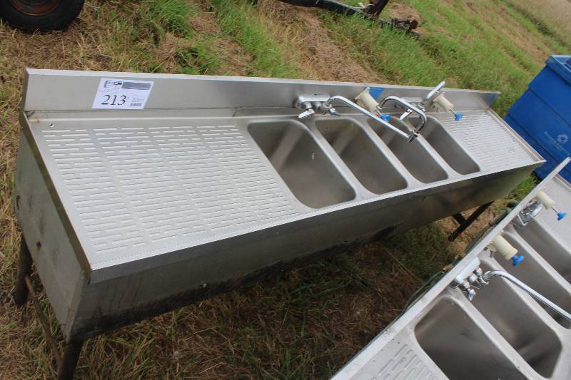 lot 213 image: NSF Commercial Stainless Steel Sink Set