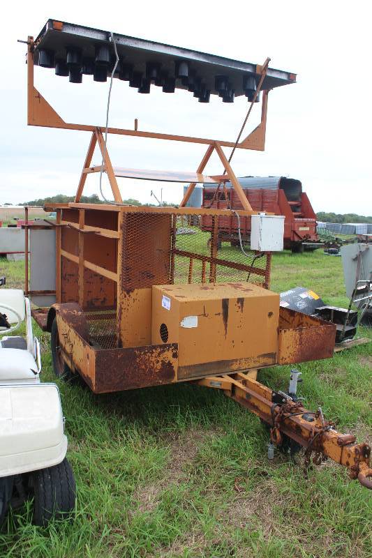lot 18 image: Road Construction Trailer w Road Work Ahead Signage